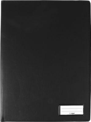 Einband für Formularbücher Sigel EF410, A4, Stifteschlaufe, Einstecktaschen, ohne Inhalt, PU, schwarz