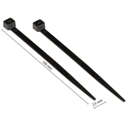 Alcasa KAB-10S25 Kabelbinder Kabelbinder mit paralleler Einführung Nylon Schwarz 100 Stück(e)