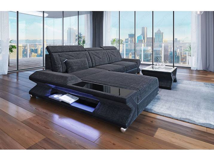 Couch Napoli L-Form in Stoff