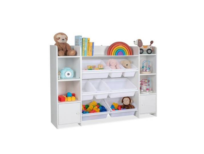 Relaxdays Kinderregal groß mit Boxen
