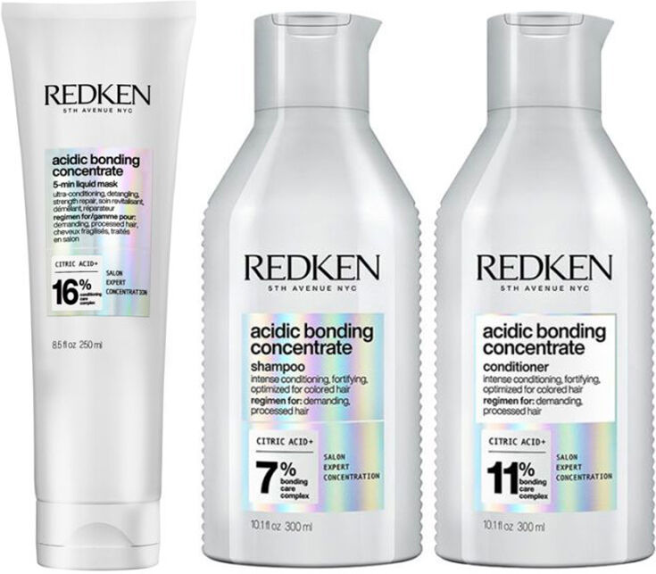 Redken Acidic Bonding Concentrate Shampoo, Conditioner and 5-Minute Li