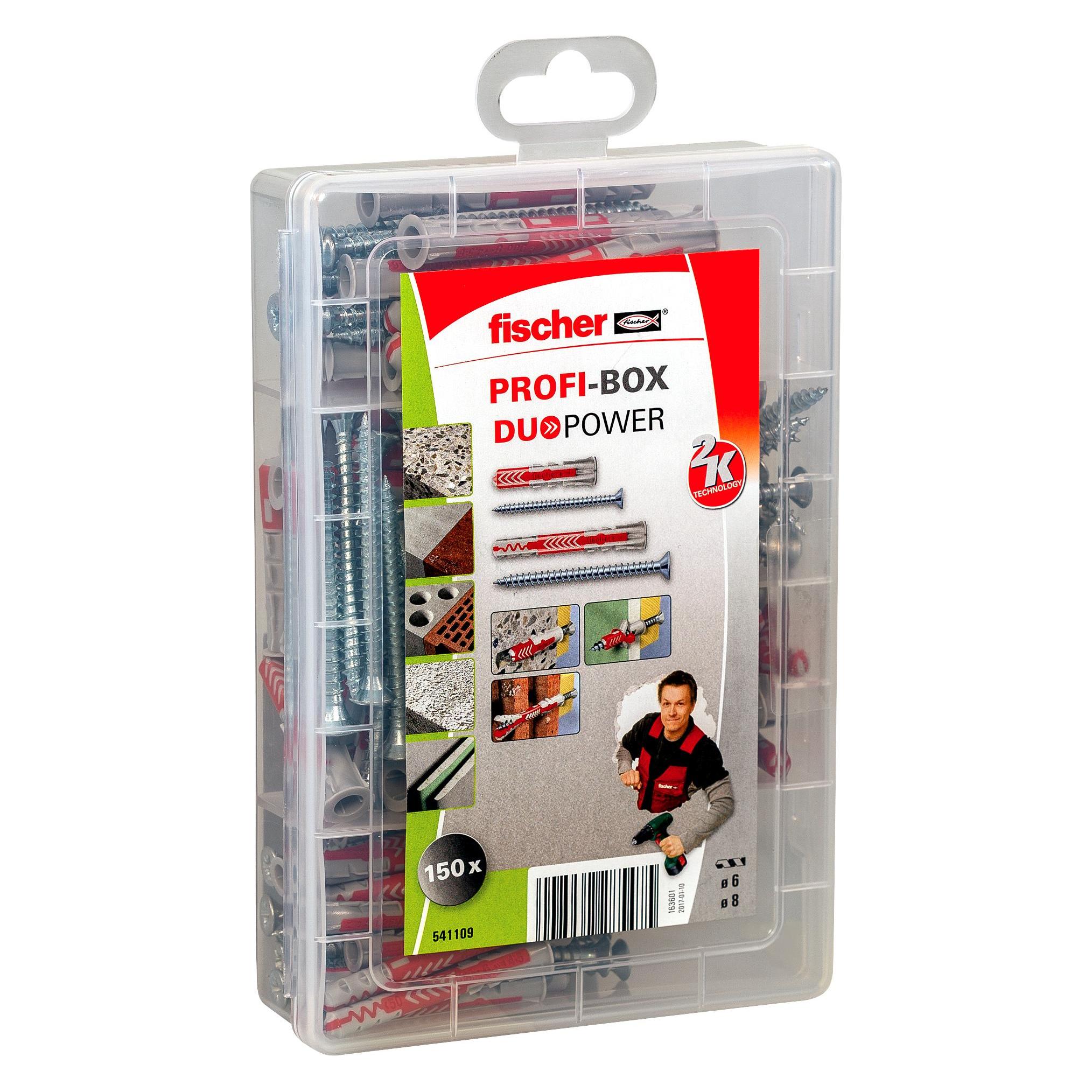 Fischer Meister-Box DUOPOWER mit Schrauben 50x6/.5x40 30x8/5x60 (160 Stk.) (541109)