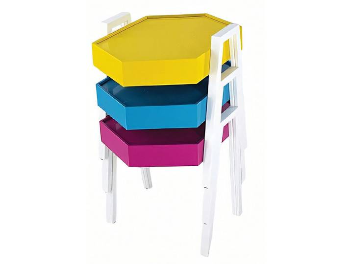 Xlmoebel Satztisch XLMOEBEL mehrfarbiges Holz Couchtisch-Set modern und elegant (Set, 3x Couchtisch), Made in Europa