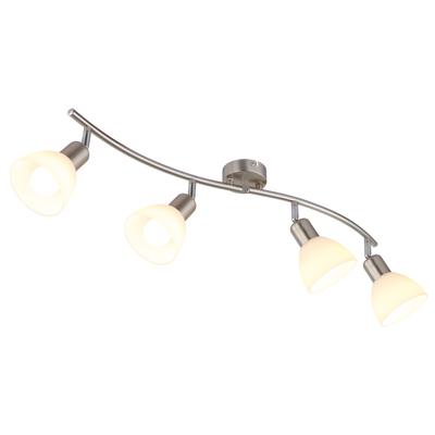 NOWA LED Deckenleuchte "MALTE", silber (nickel matt), 4, 1 Stk., Leuchten, Deckenstrahler Glas opal Gläser Wohnzimmer Flur Schlafzimmer, LED Deckenleuchte