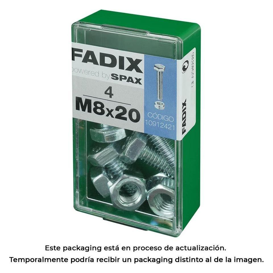 Fadix Box s 4 Stück. metrische Schraube cab hex+Zinkmutter m 8x20mm (4 Schrauben pro Stück) (49450751)
