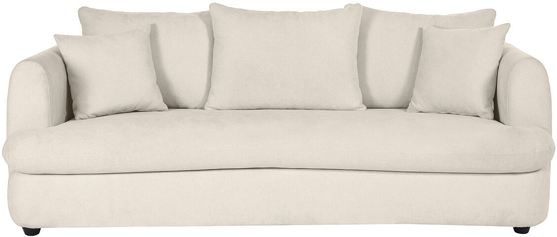 Miliboo Abnehmbares 3-4-Sitzer-Designsofa in hellem beigefarbenem samtigem Stoff mit Bohnenform - SACHA