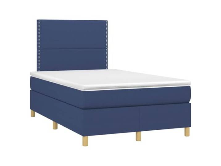 PUGYNBK Boxspringbett, Stoffmatratze, Blau, 120 x 190 cm Verstellbares Kopfteil, Taschenfedern, mittlere Festigkeit, Lattenrost