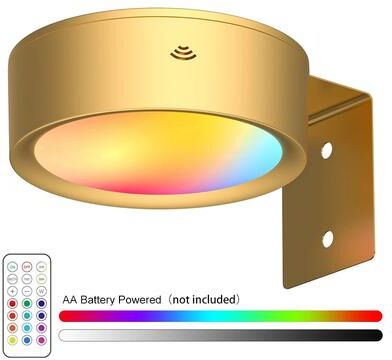 Friendly Fresh Finds LED Picture Light With Remote Control Magnetic Battery Powered Art Display Lamp gold 1pc