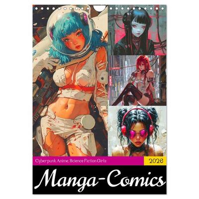 Manga-Comics. Cyberpunk Anime. Science Fiction Girls (Wandkalender 2026 DIN A4 hoch), CALVENDO Monatskalender