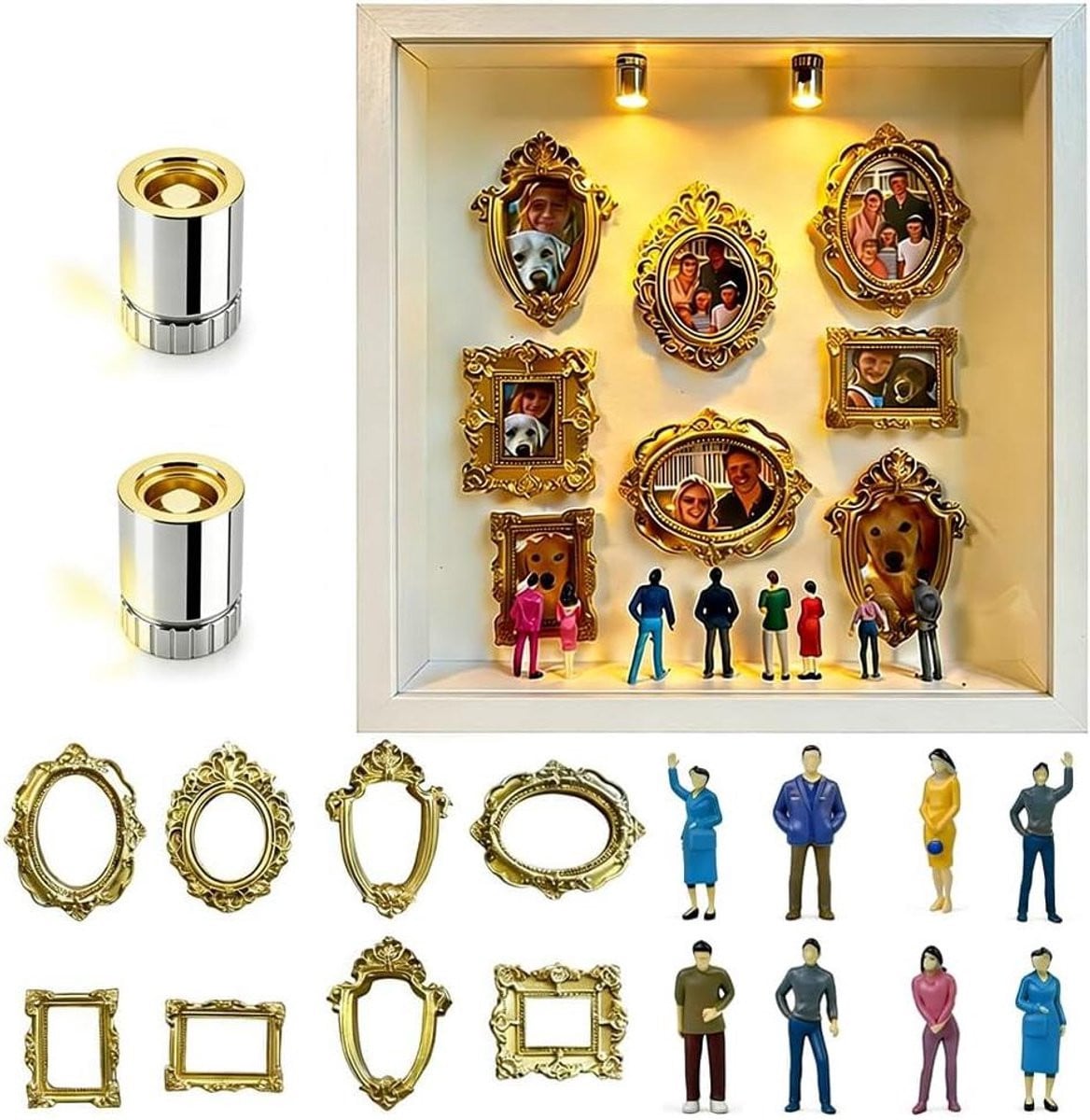 Mini Museum Box Wit - Foto Display voor Herinneringen - 25 cm