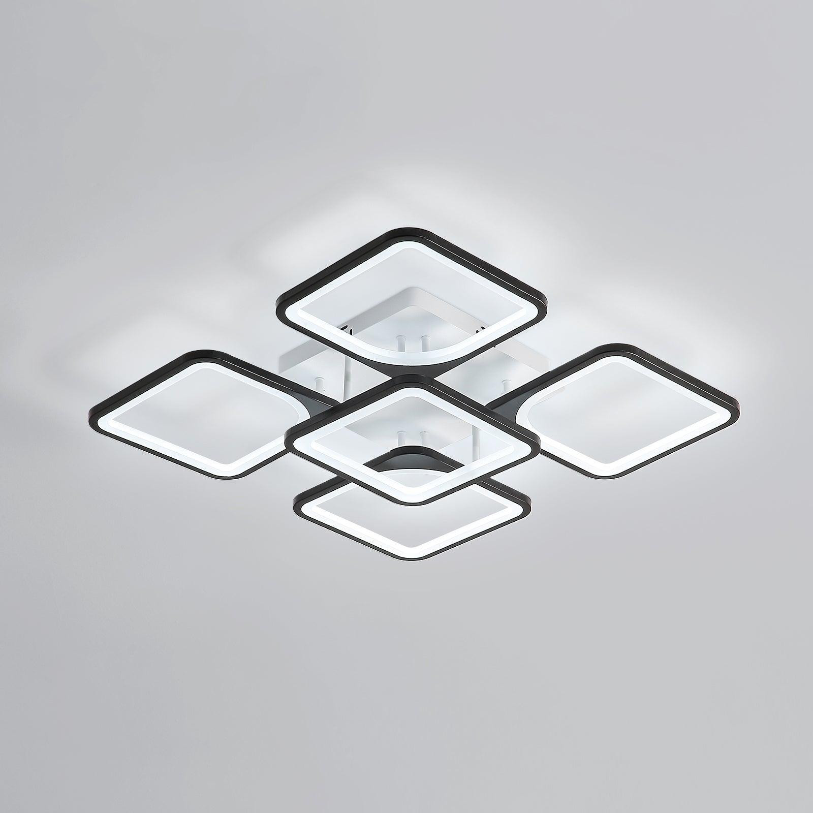 COMELY LED-plafondlamp, vierkant, zwart
