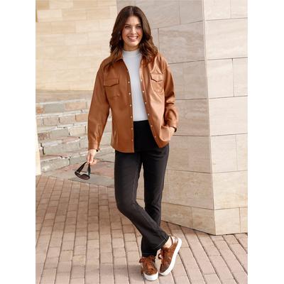 Blusenjacke CLASSIC BASICS, Damen, Gr. 42, cognac, 100% Polyester, Jacken Blusenjacke