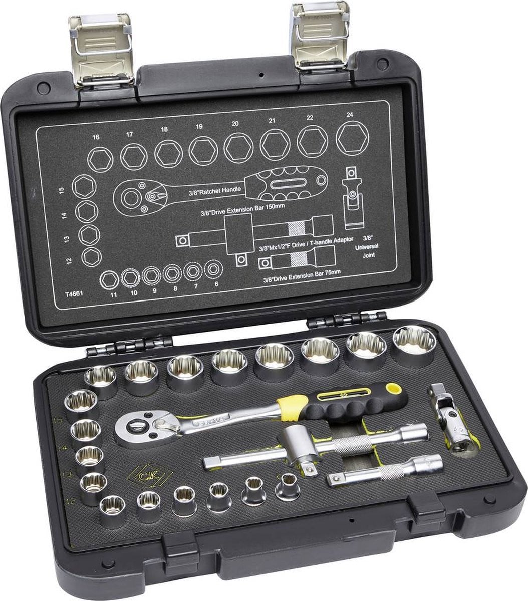 C.K T4661 Dopsleutelset 3/8 inch metrisch, 23-delig