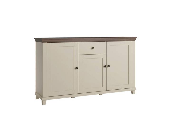 Petits-meubles Sideboard Martin Beige und Holz, Holzwerkstoff, 1 Schubladen, 160x93.3x42 cm, Kleinmöbel, Kommoden, Sideboards