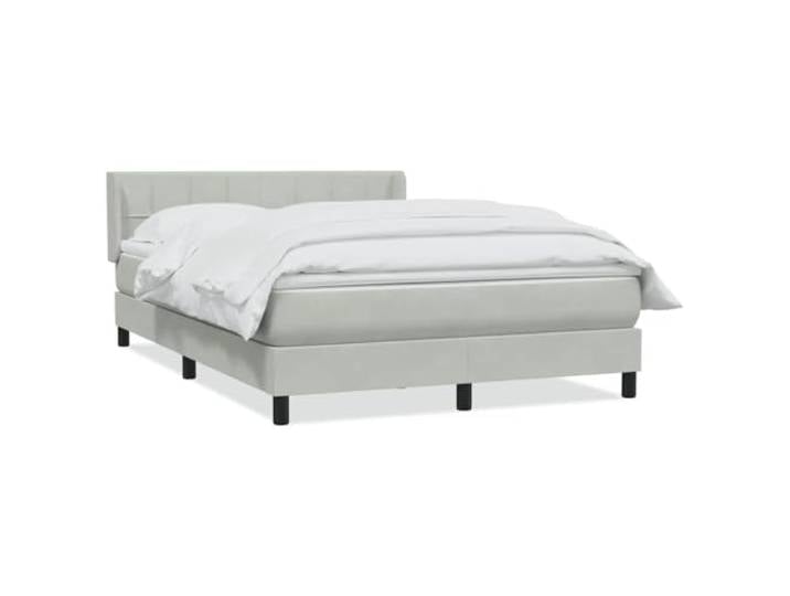 LKJephalotrop Boxspringbett 160x210 Samt Hellgrau mit Matratze Kopfteil Erholsamer Schlaf im Schlafzimmer dank Taschenfederkern, weichem Samtbezug und höhenverstellbarem Kopfteil.