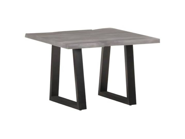 HEFZGDB Couchtisch mit Baumkanten 60x60x40 cm aus Massivholz Akazie und Eisenbeinen, Industrieller Stil Couchtisch mit robuster Tischplatte und natürlicher Zerfallsresistenz,