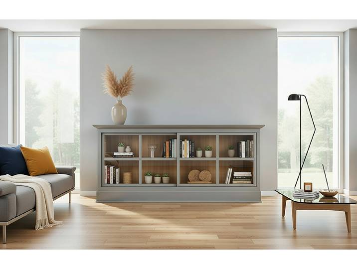 Sideboard I 191 x 84 x 49cm Grau/Granit/Pinie Honig
