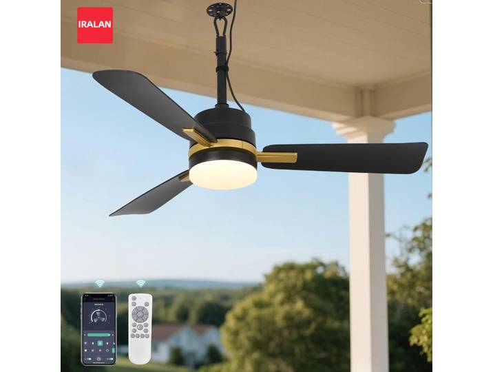 Ventilateur de plafond Led d'étanchéité avec télécommande, Standard ue/US, noir/or, ventilateur de plafond, ventilateur électrique de 105cm