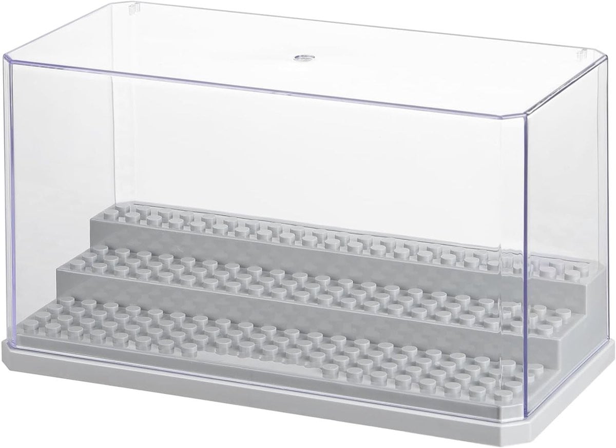 Acryl Vitrine met 3 Planken, Stofdichte Displaykast voor Bouwblokken, Poppen en Figuren