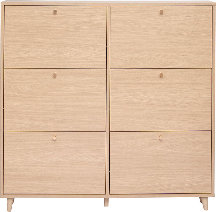 Miliboo Schuhschrank in hellem Holzdekor Eiche B126 cm SILVESTRE