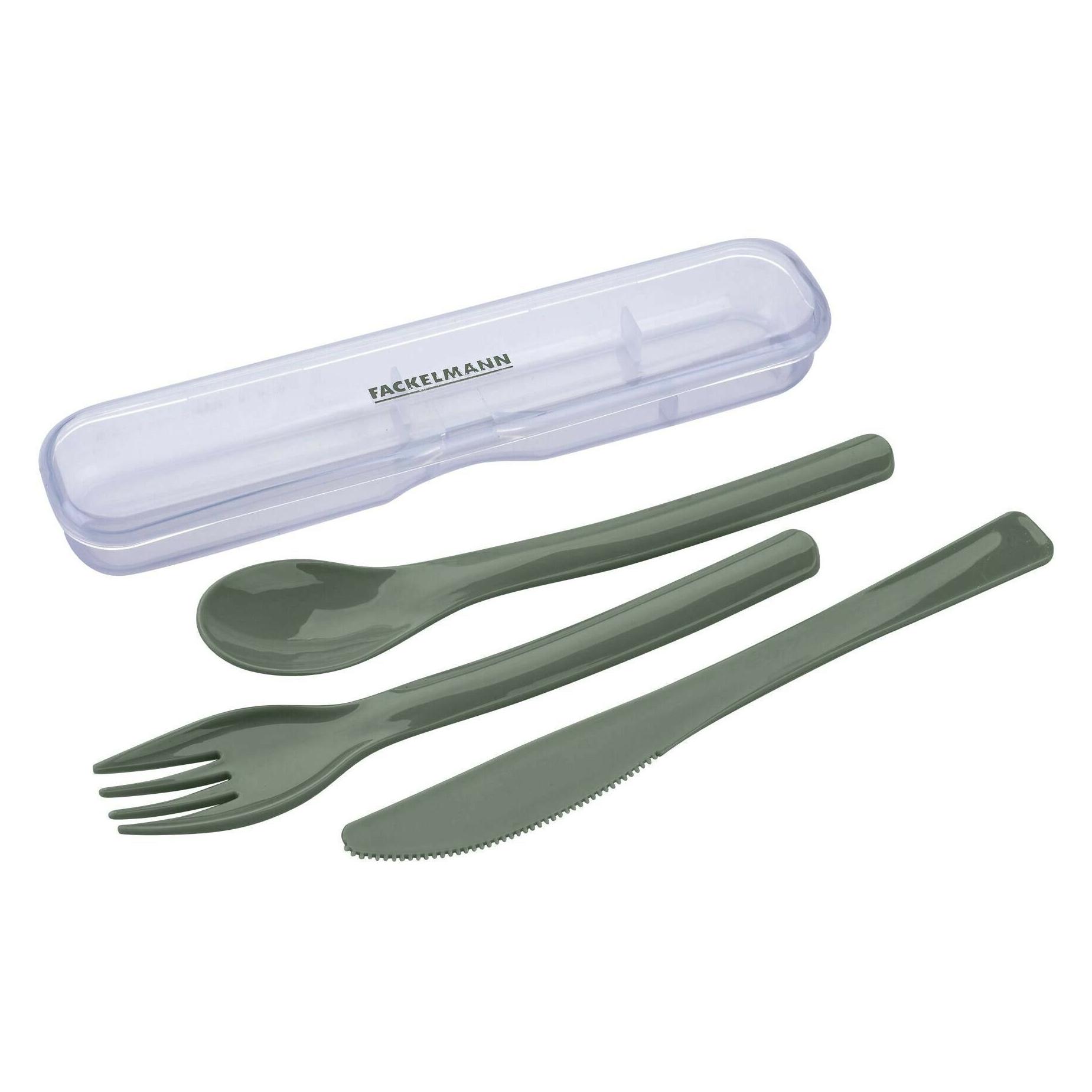 Fackelmann Besteck-Set to go Be The Move 4-teilig, Grün (26928)