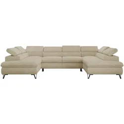 WOHNLANDSCHAFT PABLO U Strukture Creme