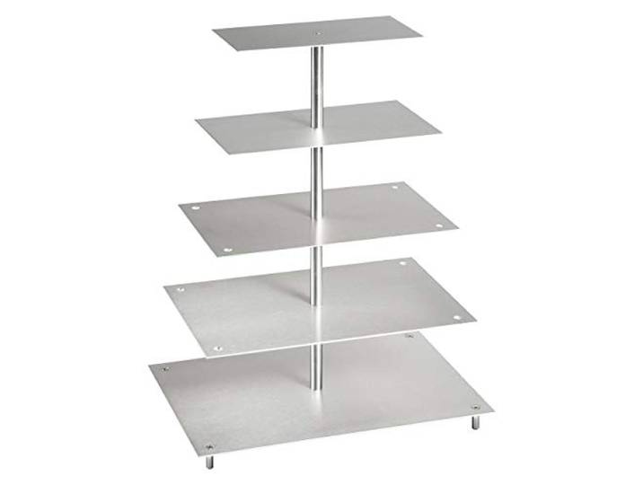 Aluminium Tortenständer Tortenetagere Hochzeit 5 Etagen Rechteckig 15x30-20x35-25x40-30x45-35x50 cm