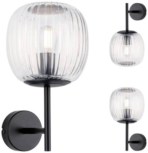 Paulmann Ruya 71144 Wandleuchte E14 Glas, Schwarz (matt)