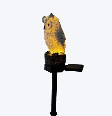 Inspired Finds Solar Owl Garden Stake Light Waterproof Outdoor Lawn Decor white