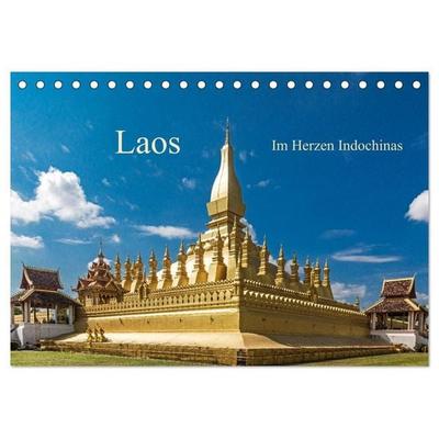 Laos - Im Herzen Indochinas (Tischkalender 2027 DIN A5 quer), CALVENDO Monatskalender