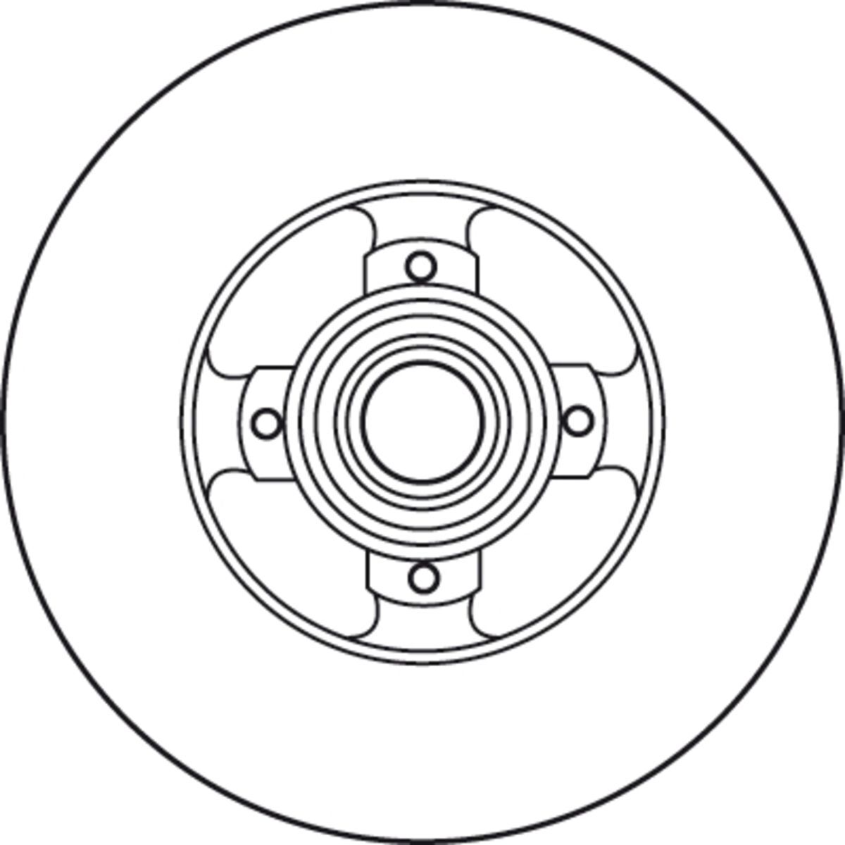 Bremsscheibe TRW DF6128BS hinten, voll, 1 Stück