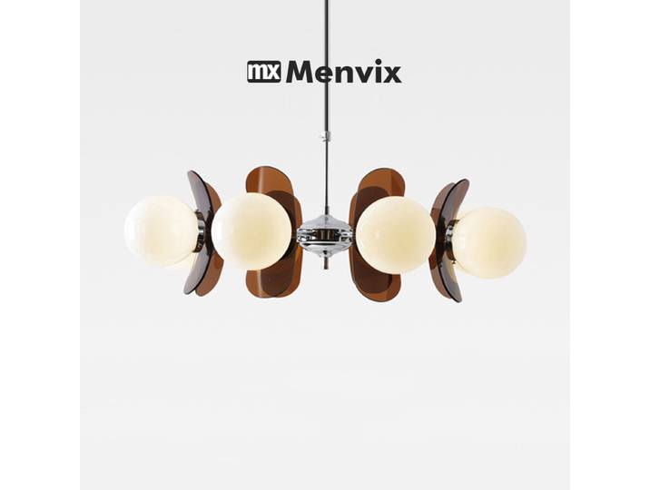 Lustre Bauhaus Rétro pour Restaurant, Design Médiéval, Style Haricot Magique, pour Table à Manger, avec Boules de Verre, Protection Oculaire Optimale