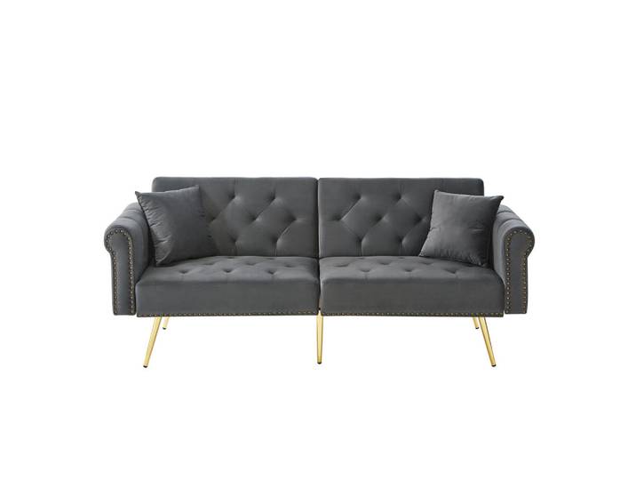 Oxeza Schlafsofa 173/75/70 cm Antikgrau Samt mit 3-stufiger Verstellung, Graphitfarben, Mode, 173x70x75 cm, Babymöbel & Kindermöbel, Kinderzimmer & Jugendzimmer, Schlafsofas