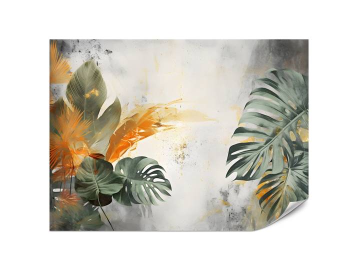 FOTOTAPETE für Schlafzimmer Tropen Monstera Beton Natur Blätter 200x140
