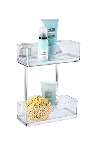 WENKO Vacuum-Loc Quadro Wandrek 2-laags, transparant en meerkleurig, B/D/H: 32,5 x 25,5 x 14 cm