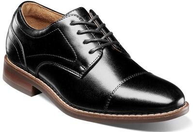 Florsheim Rucci Cap Toe Ox Jr - Boys 1 Youth Black Oxford Shoes Medium