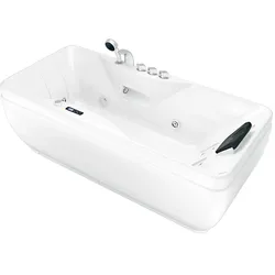 AcquaVapore Whirlpool Vollausstattung Pool Badewanne Wanne W49H-PR 170x80cm mit Heizung, aktive Schlauch-Reinigung