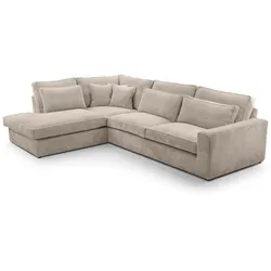 ECKSOFA Parma ohne Schlaffunktion cappuccino links