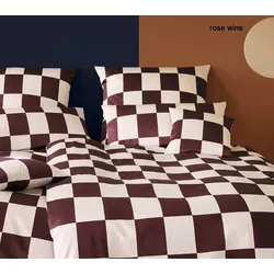 Elegante Mako-Satin Bettwäsche Plenty - 135x200 cm + 40x80 cm	rose-wine