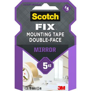 Scotch Montageband Fix Mirror, 1,5m x 19mm, stark, doppelseitig, weiß, wasserdicht