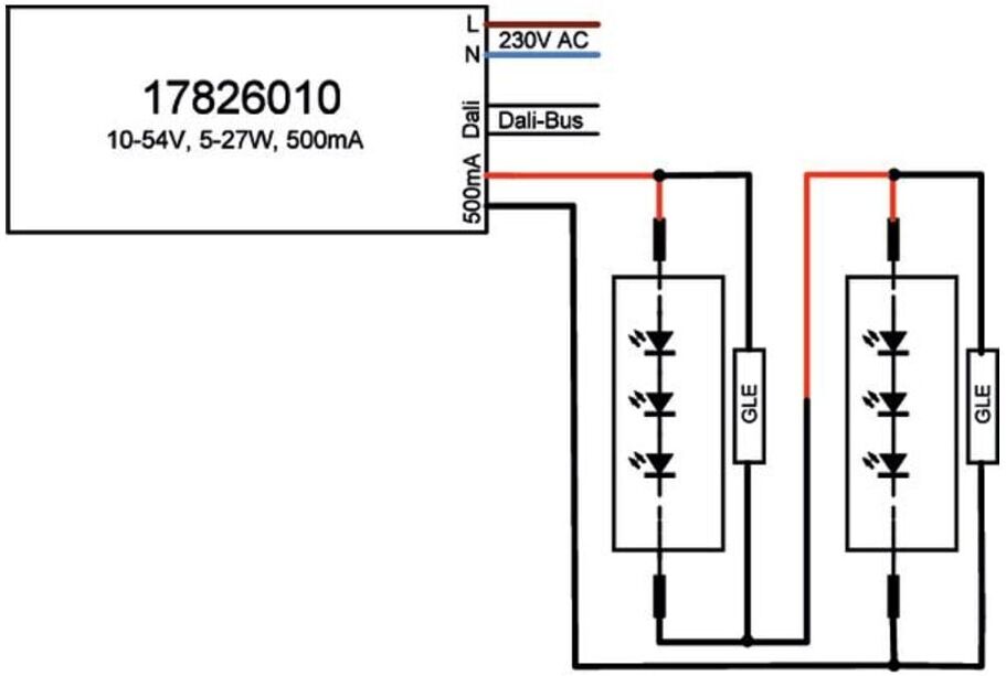 brumberg LED-Konverter 500mA 27W DALI 17826010)