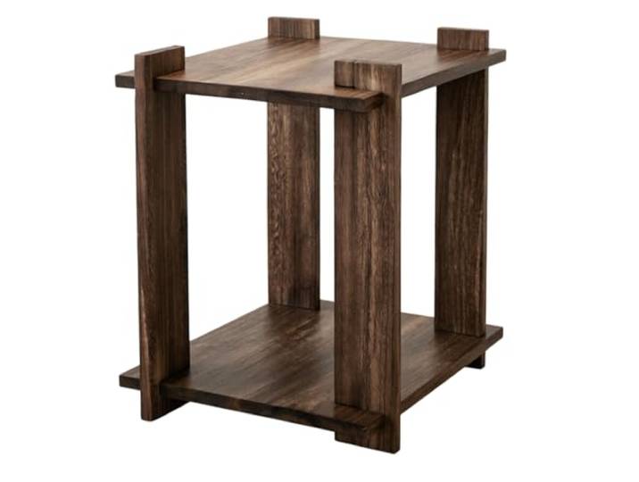 Schlank und platzsparend Kleiner Tisch mit offenem Nachttisch(Bruin)