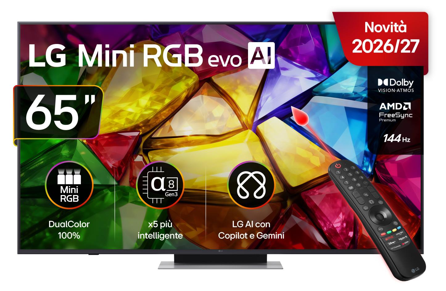 LG Mini RGB 65MRGB87B6B, 165,1 cm (65"), 3840 x 2160 Pixel, Mini RGB, Smart-TV, WLAN, Schwarz