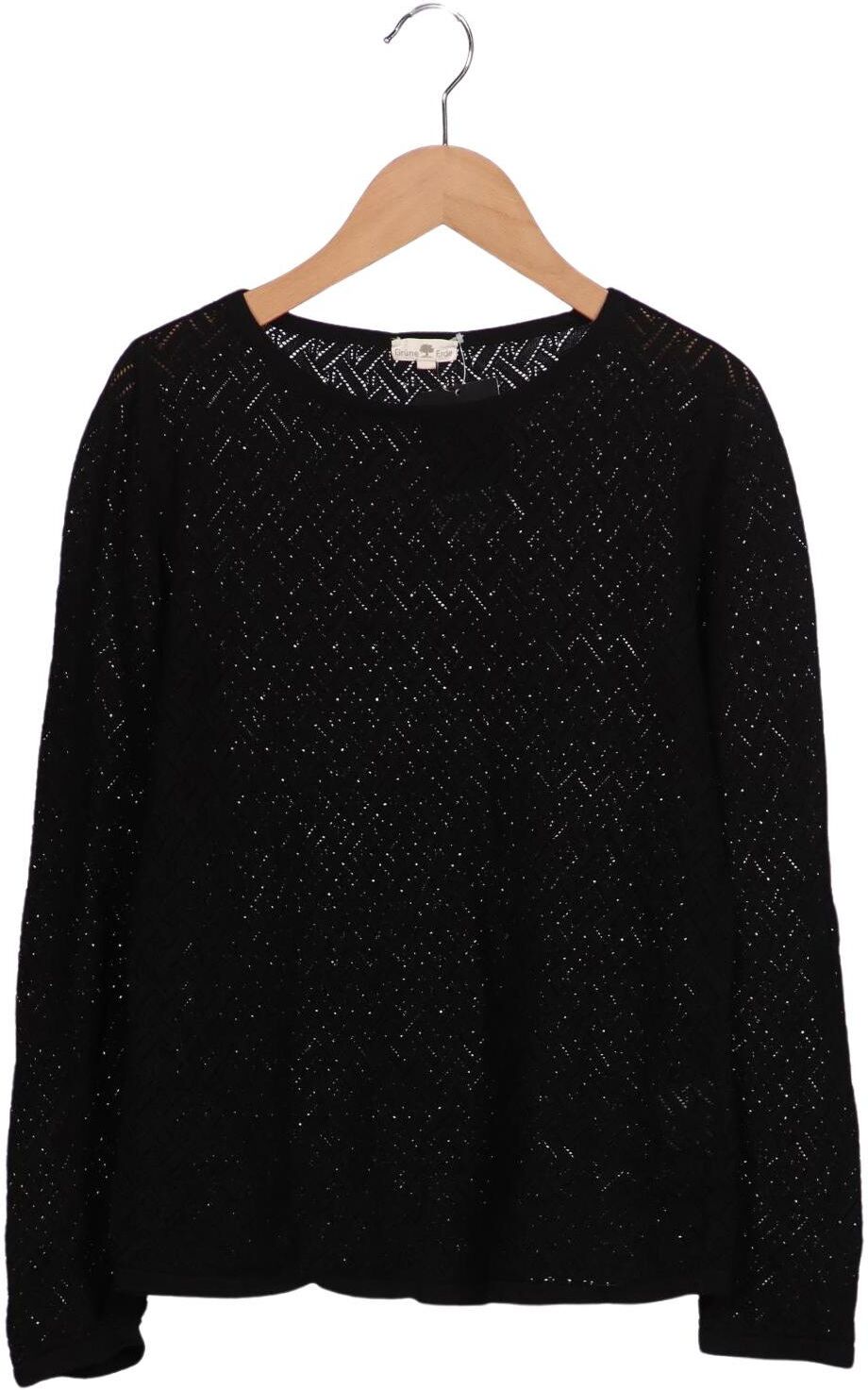 Grüne Erde Damen Pullover, Schwarz, Gr. XS, Baumwolle / Alpaka - Second Hand