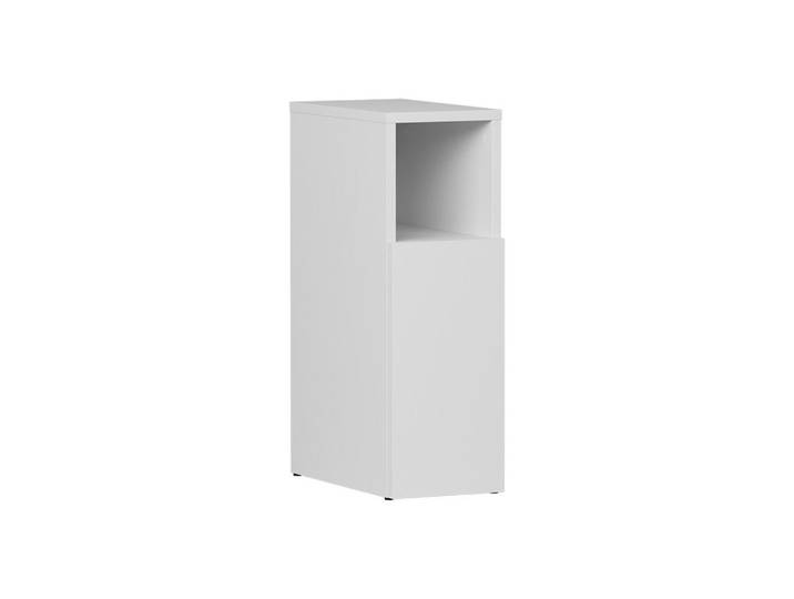 Vicco Nachttisch Enton Weiß 20 x 59.5 cm mit 1 Tür, Rechteckig, 20x59.5x35 cm, Schlafzimmer, Nachtkästchen