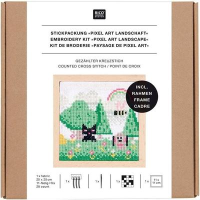 Stickpackung Gezählter Kreuzstich, Pixel Art Landschaft, med