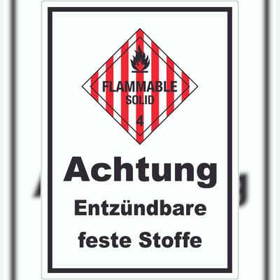 HB-Druck Aufkleber Entzündbare feste Stoffe Flammable Solid A8 (52x74mm)