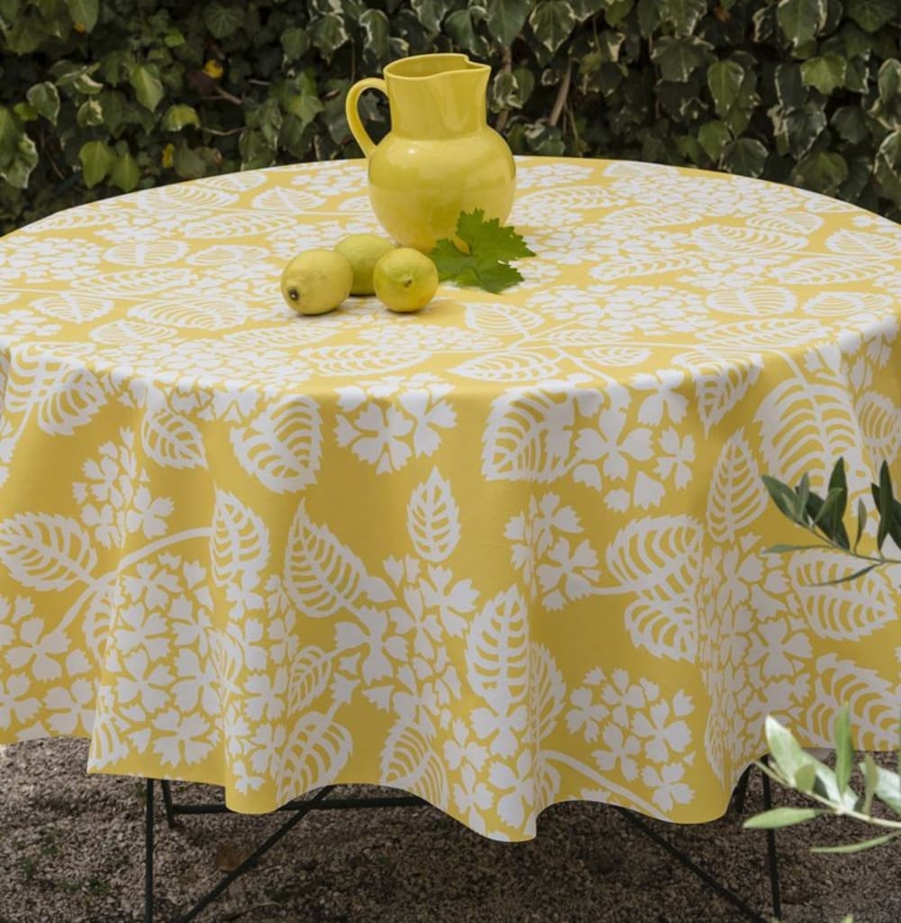 Fleur de Soleil Nappe enduite jaune ronde diam 160 cm Jaune 160x0x160cm