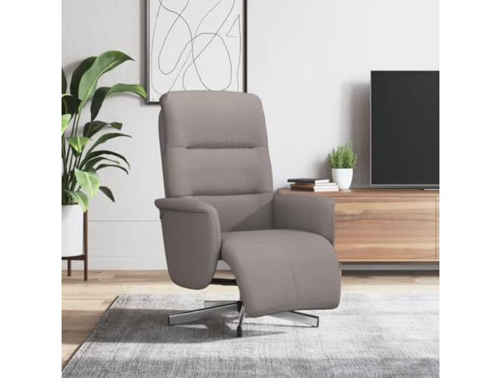 HEFZGDB Relaxsessel mit Fußteil in Taupe Stoff, manuelle Liegefunktion, 360 Grad drehbar, bequem gepolstert, atmungsaktiv, langlebig, Stabiler Rahmen