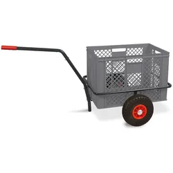BRB Robuster Handwagen in anthrazit, belastbar bis zu 200 kg, mit 41 cm hohem Korb in grau